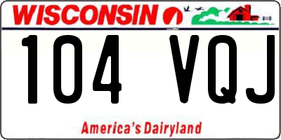 WI license plate 104VQJ