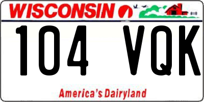 WI license plate 104VQK