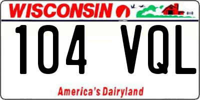 WI license plate 104VQL