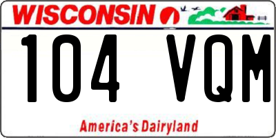 WI license plate 104VQM