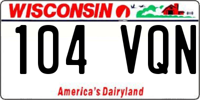 WI license plate 104VQN