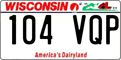 WI license plate 104VQP