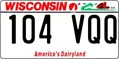 WI license plate 104VQQ