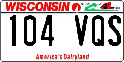WI license plate 104VQS