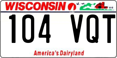 WI license plate 104VQT