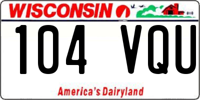 WI license plate 104VQU
