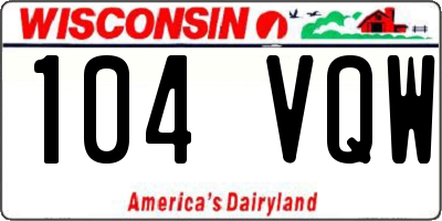 WI license plate 104VQW