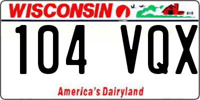 WI license plate 104VQX