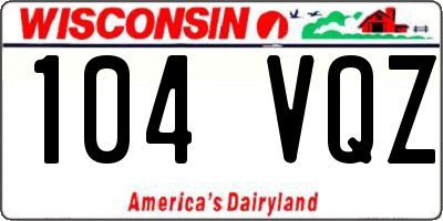 WI license plate 104VQZ
