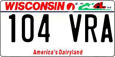 WI license plate 104VRA