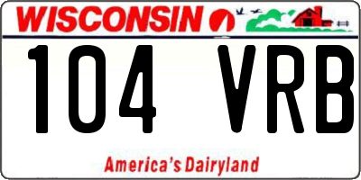WI license plate 104VRB