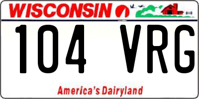 WI license plate 104VRG