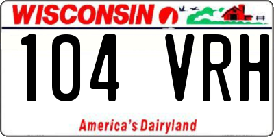 WI license plate 104VRH