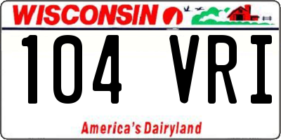 WI license plate 104VRI