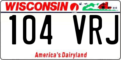 WI license plate 104VRJ