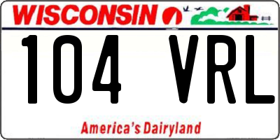 WI license plate 104VRL