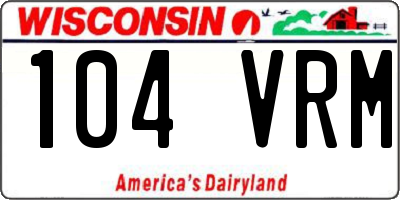 WI license plate 104VRM
