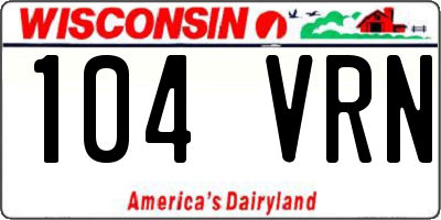 WI license plate 104VRN