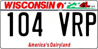 WI license plate 104VRP