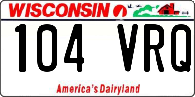WI license plate 104VRQ
