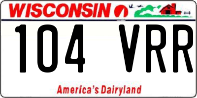 WI license plate 104VRR