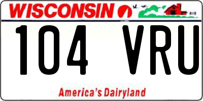 WI license plate 104VRU