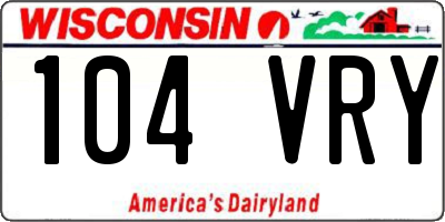 WI license plate 104VRY