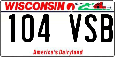 WI license plate 104VSB