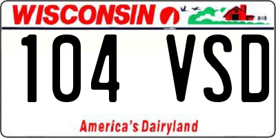 WI license plate 104VSD