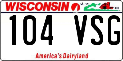 WI license plate 104VSG