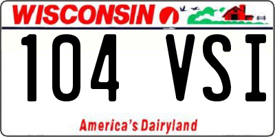 WI license plate 104VSI