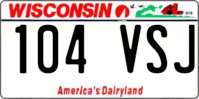 WI license plate 104VSJ