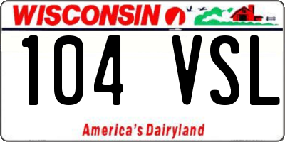 WI license plate 104VSL