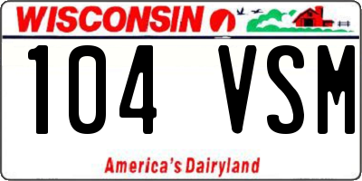 WI license plate 104VSM