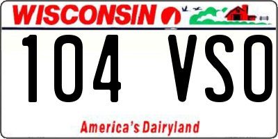 WI license plate 104VSO