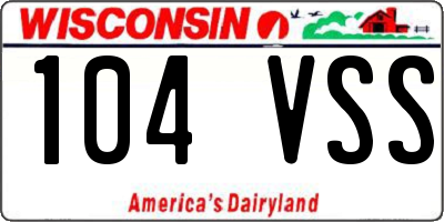 WI license plate 104VSS