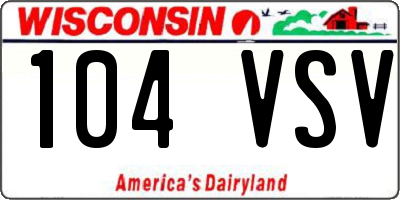 WI license plate 104VSV