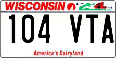 WI license plate 104VTA