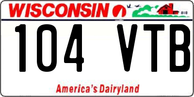 WI license plate 104VTB