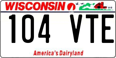 WI license plate 104VTE