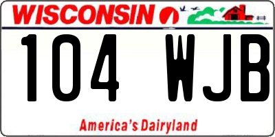 WI license plate 104WJB