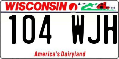 WI license plate 104WJH