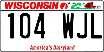 WI license plate 104WJL