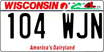 WI license plate 104WJN