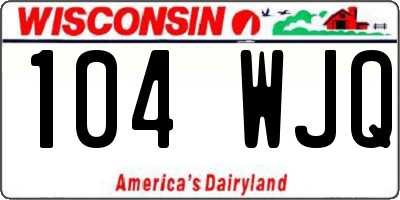 WI license plate 104WJQ