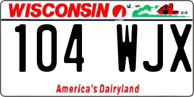 WI license plate 104WJX