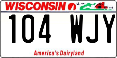 WI license plate 104WJY