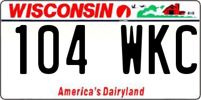 WI license plate 104WKC