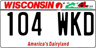 WI license plate 104WKD