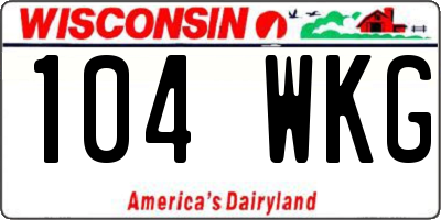 WI license plate 104WKG